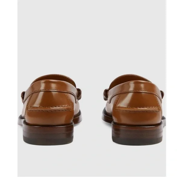 Gucci Women's Brown Interlocking G’s Leather Loafers - Picture 3 of 4